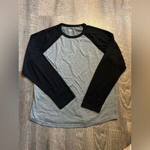 Urban Pipeline Boys 16 Husky Black Gray Raglan Long Sleeve Tee Casual Basic